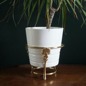 Vintage Accents - vtg art deco gold plant pot stand Vintage Accents - vtg art deco gold plant pot stand